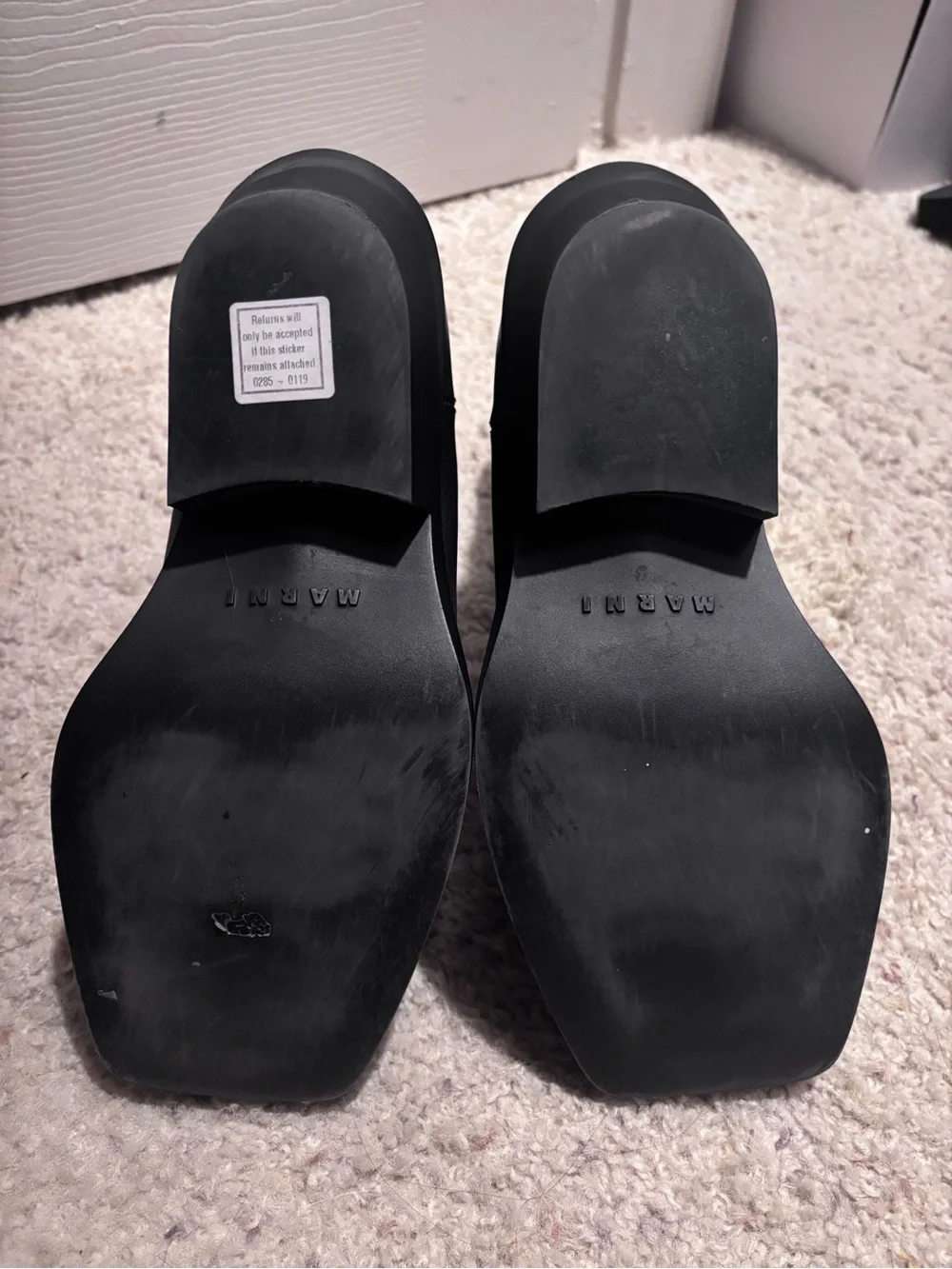 Marni Black Leather Platform Chelsea Boot